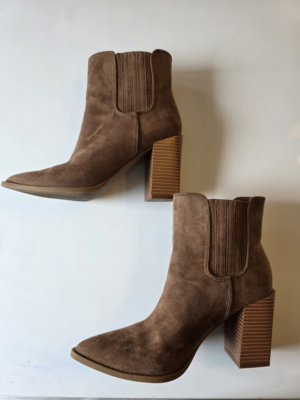 Block Heel Ankle Boots Brown Size 6